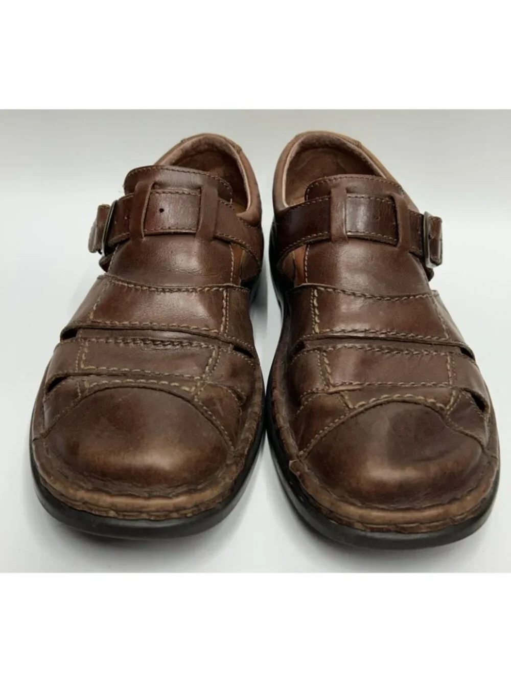 Josef Seibel Fisherman Sandals Men Sz EU 44/US (10.5-11) Brown Leather Office